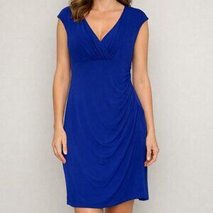 NWT Jessica The Essential Dress Slinky Sleeveless Deep V-Neck Blue Size …